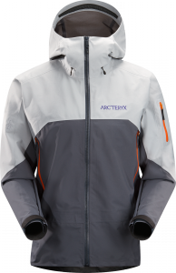rush grey arcteryx helicopter skiing jacket, acteryx heliski jacket