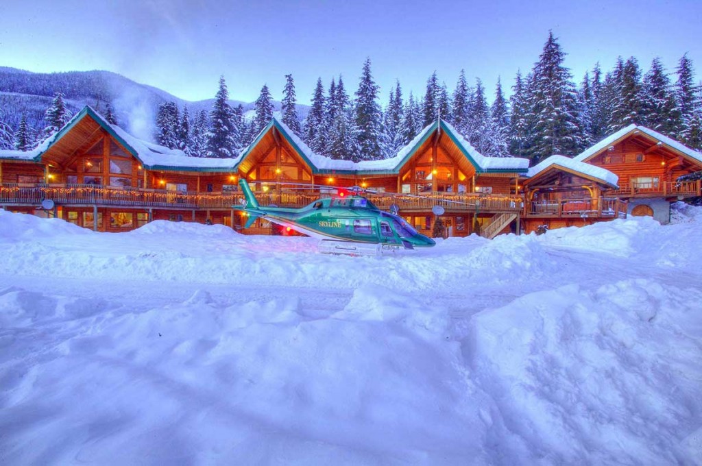 northern escape heli-skiing lodge and helicopter