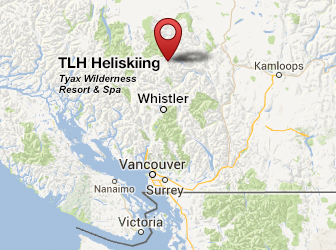Tyax Lodge and Heliskiing Location, tyax Heli Skiing in British Columbia Canada Map