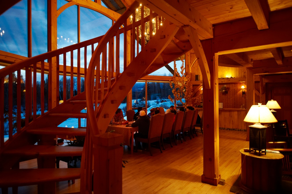 heli-skiing lodge interior, skeena helicopter skiing lodge
