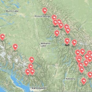 heliskiing map, helicopter skiing locations