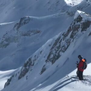 Heliski Guide Glen Kaleka picks the line